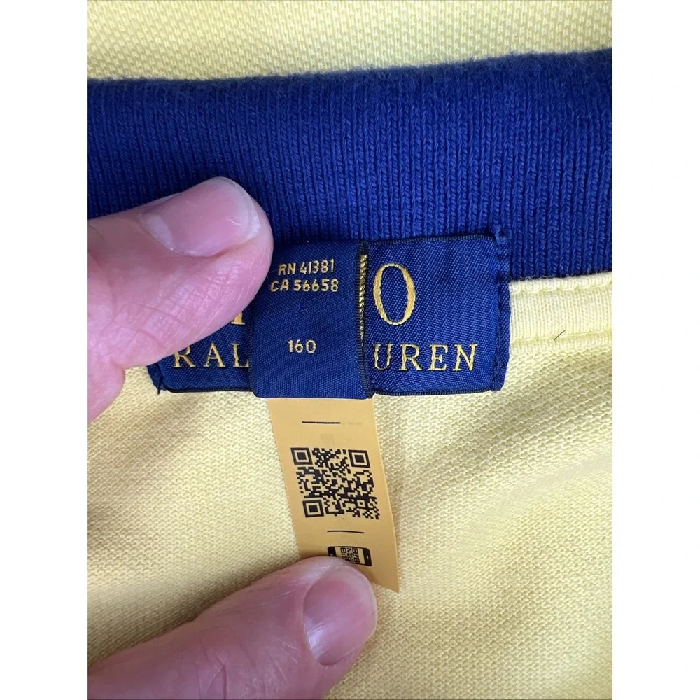 Polo Ralph Lauren Big Pony Number 2 Boys L Fits Men's XS Diagonal Stripe Patch